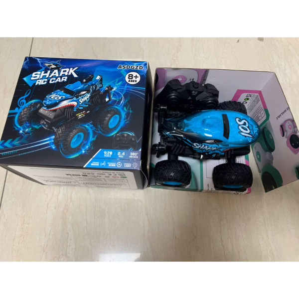 ASDGZD Remote Control Car Toys for Kids Boys, RC Monster Truck with 360°Rotation Upright, Light & Music, Indoor Outdoor All Terrain Rechargeable RC Cars Toys Gifts for 8-12 Year Old Boys